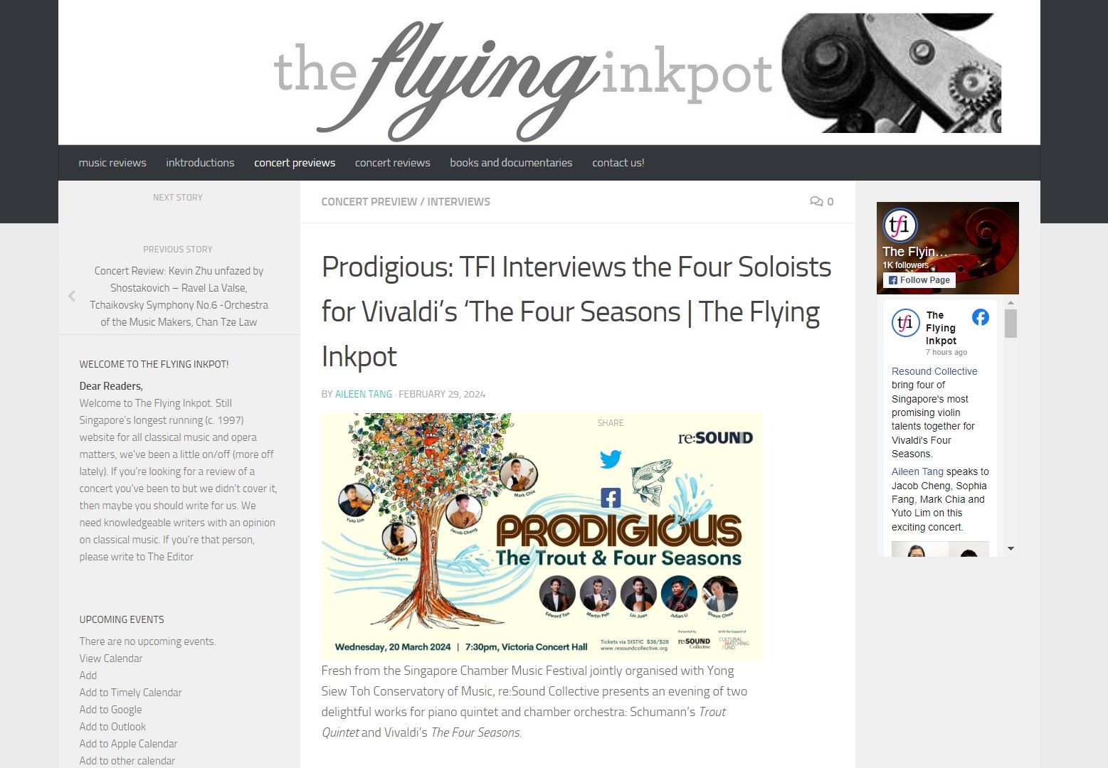 Prodigious: TFI Interviews the Four Soloists for Vivaldi’s ‘The Four Seasons | The Flying Inkpot