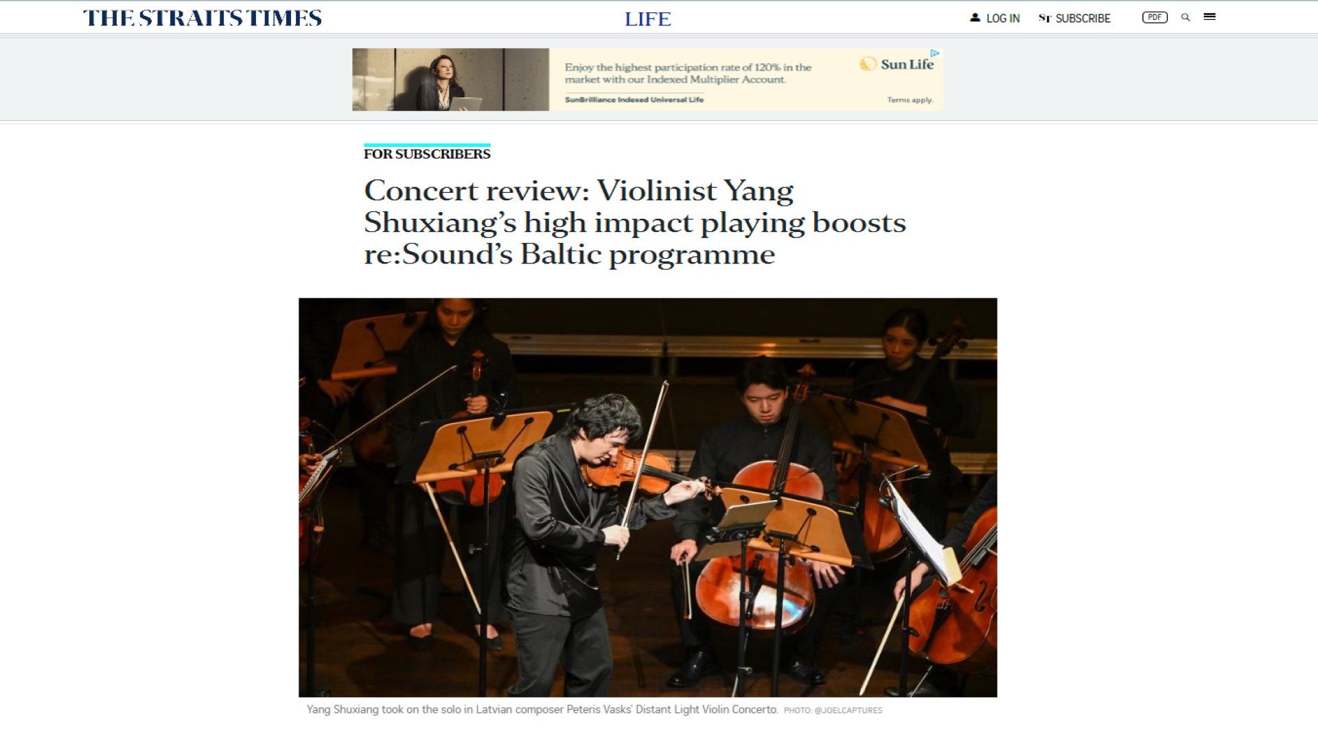 Concert review: Violinist Yang Shuxiang’s high impact playing boosts re:Sound’s Baltic programme 