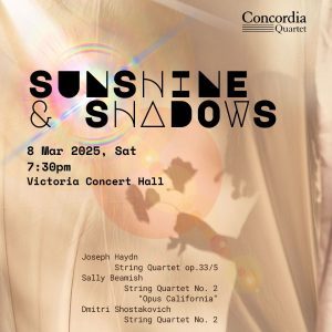 Concordia Quartet presents their first concert of 2025 - "Sunshine and Shadows", featuring an eclectic mix of Haydn, Sally Beamish, and Shostakovich